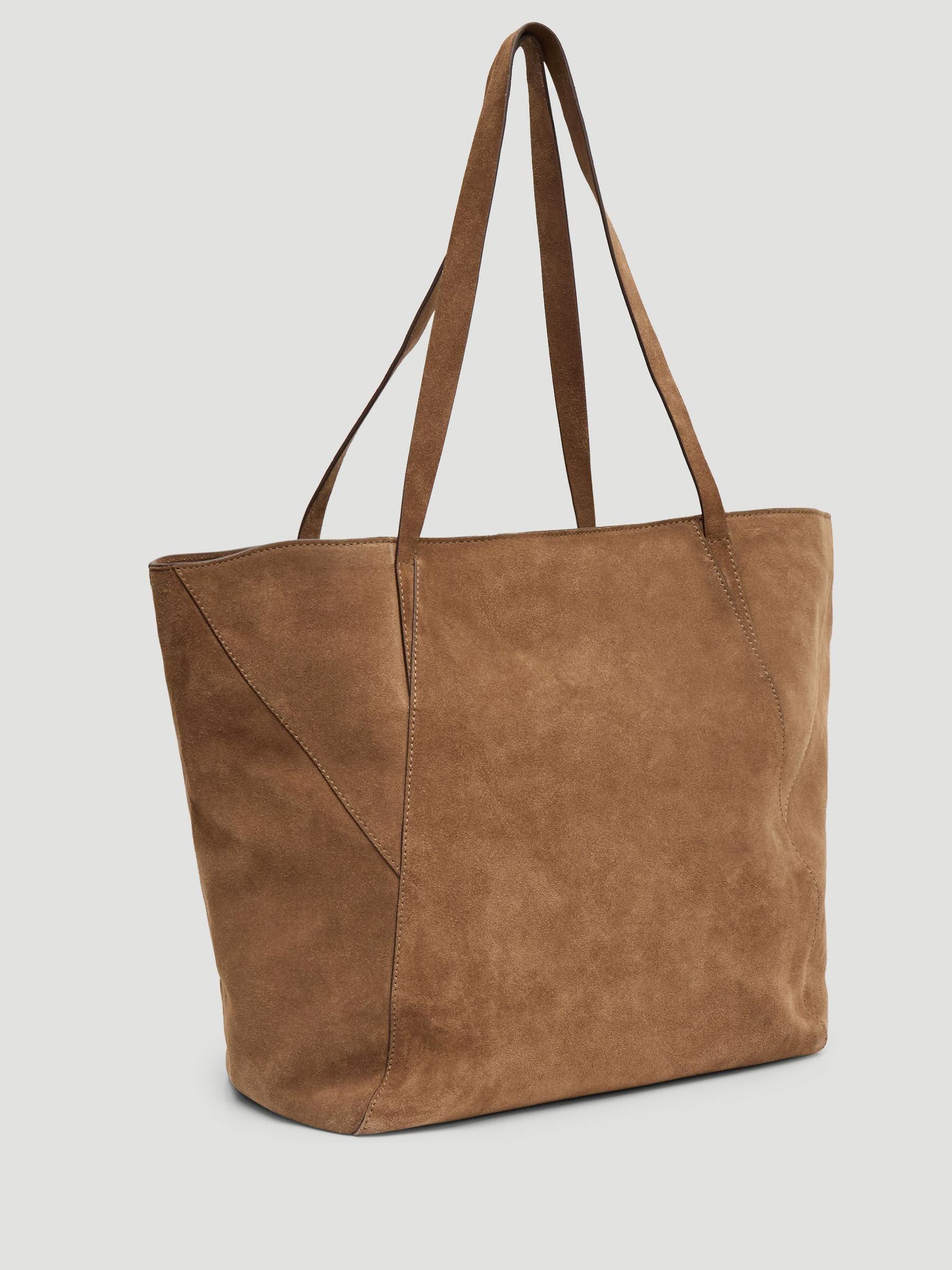 Buy Hush Brown Saffie Suede Panel Tote Bag from the Next UK online