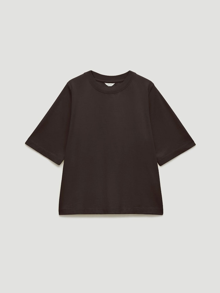 Hush Brown Romina Heavyweight Cotton T-Shirt - Image 1 of 1 Hush Brown Romina Heavyweight Cotton T-Shirt - Image 1 of 1