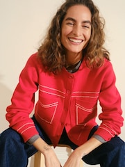 Hush Stitch Detail Cardigan With Wool - Image 1 of 3