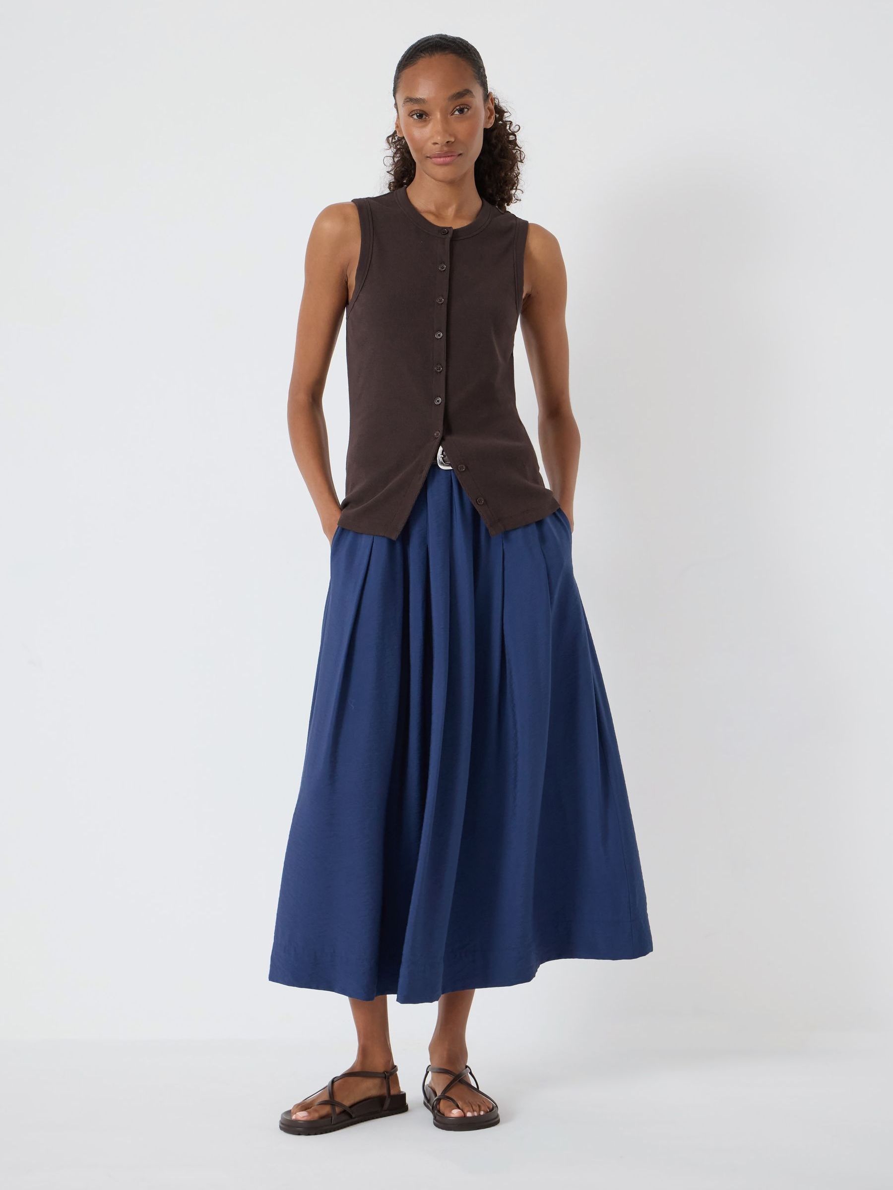 Buy Hush Blue Air Flow Ivy Pleated Midi Skirt from the Next UK