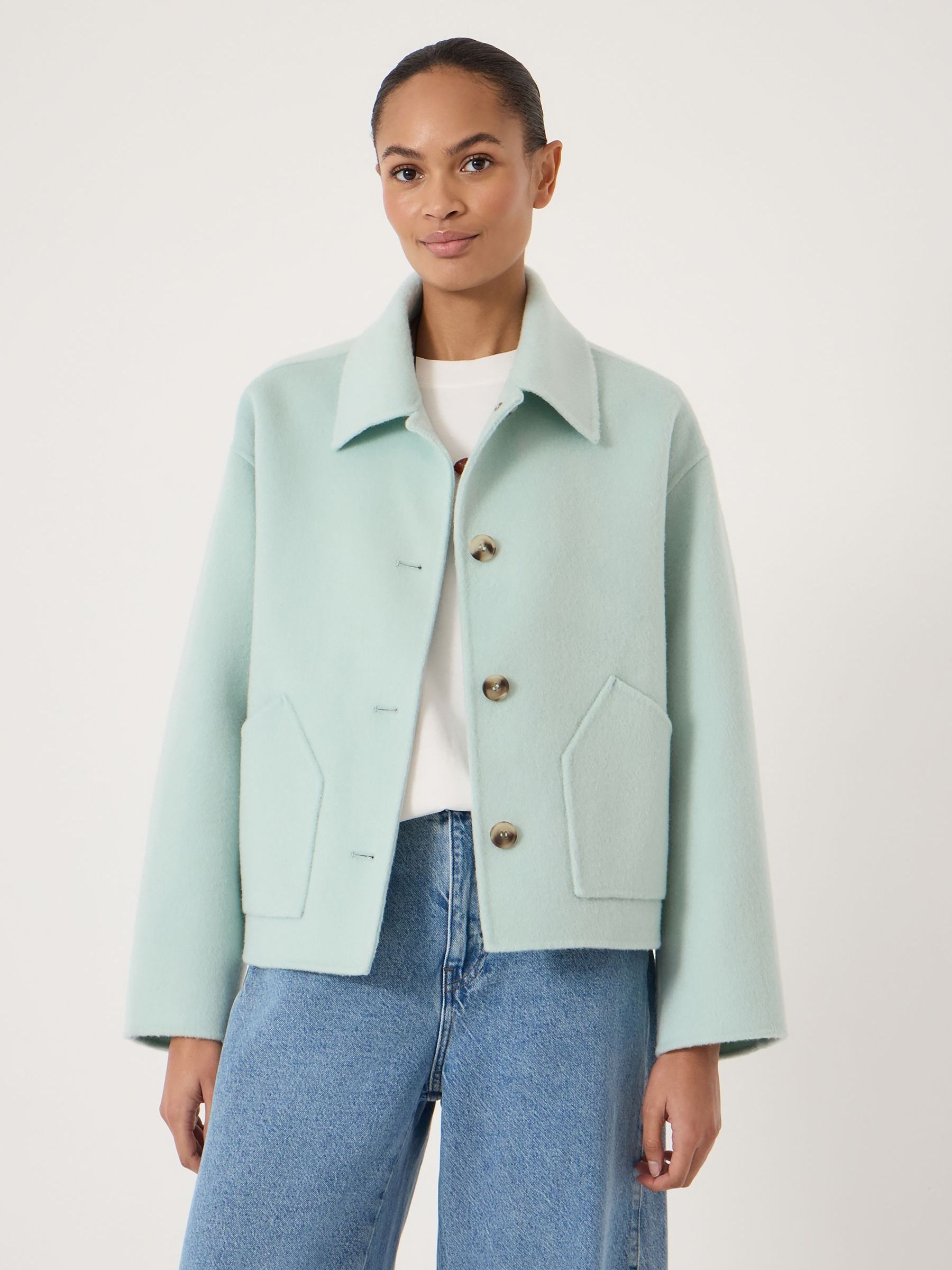 Buy Hush Green Pure Wool Double Faced Jacket from Next USA