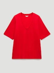 Hush Red Reece V-Neck Drapey T-Shirt - Image 1 of 1