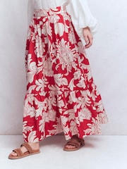 Boden Red Abigail Poplin Maxi Skirt - Image 3 of 5