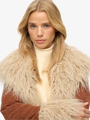 Superdry Brown Long Afghan Coat - Image 4 of 6