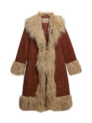 Superdry Brown Long Afghan Coat - Image 6 of 6