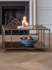 Libra Interiors Brushed Satin Brooks Brushed Champagne Coffee Table - Image 1 of 5