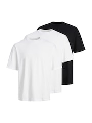 JACK & JONES White Shortsleeve Loose T-Shirts 3 Pack - Image 1 of 7