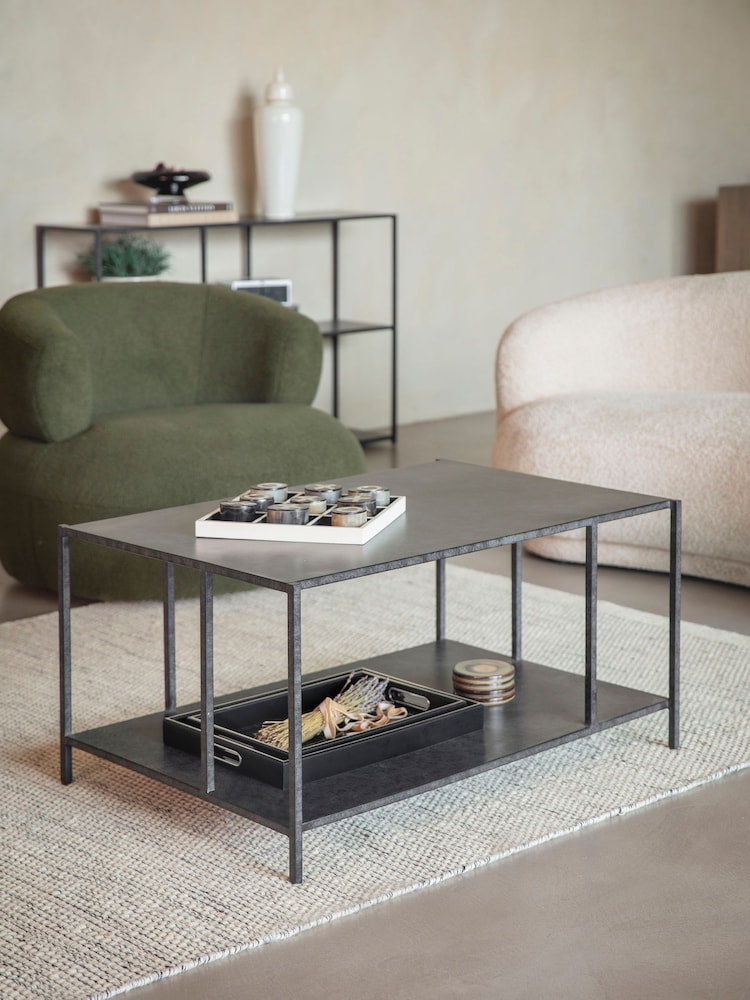 Libra Interiors Charcoal Black Brooks Mottled Coffee Table - Image 1 of 6 Libra Interiors Charcoal Black Brooks Mottled Coffee Table - Image 1 of 6