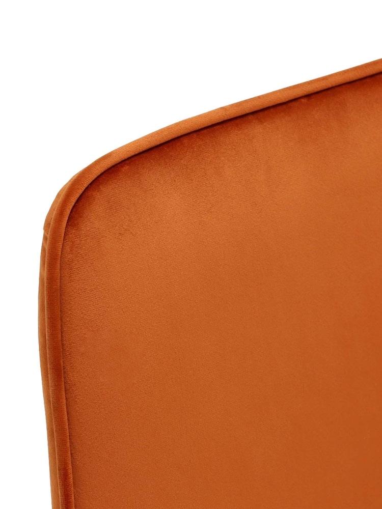 Barker and Stonehouse Orange Velvet Swivel Dining Chair - Image 5 of 5