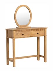 Barker and Stonehouse Natural Mindi Wood Dressing Table And Mirror - Image 1 of 7