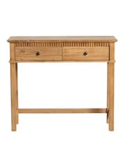 Barker and Stonehouse Natural Mindi Wood Dressing Table And Mirror - Image 2 of 7