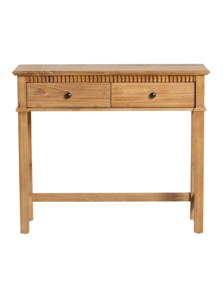 Barker and Stonehouse Natural Mindi Wood Dressing Table And Mirror - Image 2 of 7 Barker and Stonehouse Natural Mindi Wood Dressing Table And Mirror - Image 2 of 7
