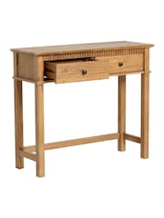 Barker and Stonehouse Natural Mindi Wood Dressing Table And Mirror - Image 3 of 7