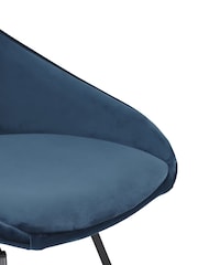 Barker and Stonehouse Blue Velvet Swivel Dining Chair - Image 6 of 6