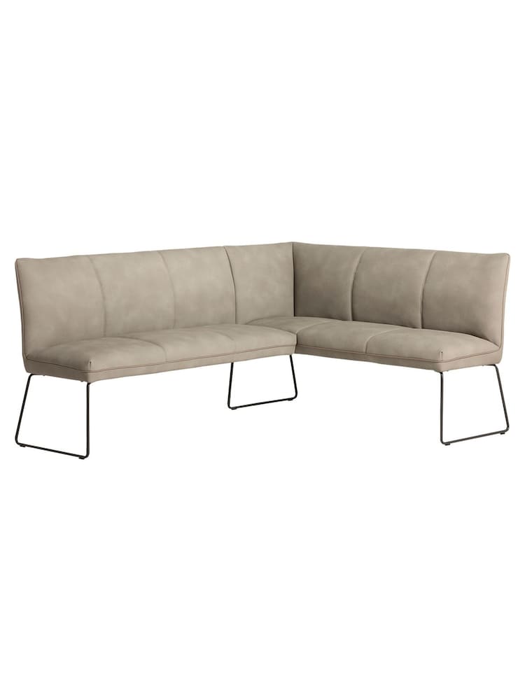 Barker and Stonehouse Natural Faux Leather Left Corner Bench - Image 1 of 6