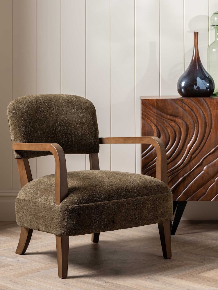 Barker and Stonehouse Dark Green Fabric Armchair - Image 1 of 6