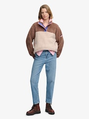 チョコレートブラウン - Superdry スーパーソフト マッシュアップ ハーフジップ スウェットトップス - 画像 4 / 7