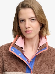 チョコレートブラウン - Superdry スーパーソフト マッシュアップ ハーフジップ スウェットトップス - 画像 5 / 7
