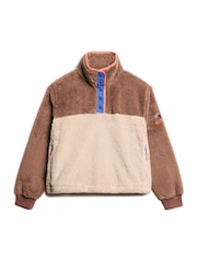 チョコレートブラウン - Superdry スーパーソフト マッシュアップ ハーフジップ スウェットトップス - 画像 6 / 7