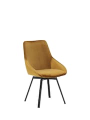 Barker and Stonehouse Gold Velvet Swivel Dining Chair - Image 2 of 6