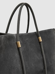 Reiss Grey Ramona Suede Oversized Tote Bag - Image 7 of 7