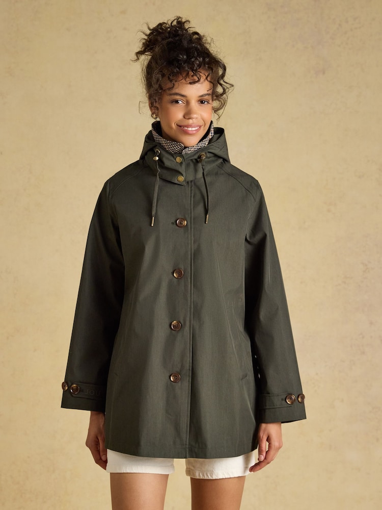Rainmore Khaki Green Waterproof Button Through Raincoat - Image 1 of 10