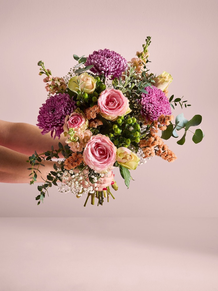 Lipsy Lilac Purple Hydrangea & Rose Flower Bouquet in Hatbox - Image 2 of 6 Lipsy Lilac Purple Hydrangea & Rose Flower Bouquet in Hatbox - Image 2 of 6