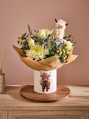 Cream Hamish Fresh Flower Bouquet in Hatbox - Image 1 of 6