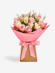 Pink Rose Fresh Flower Bouquet in Gift Bag - Image 2 of 4