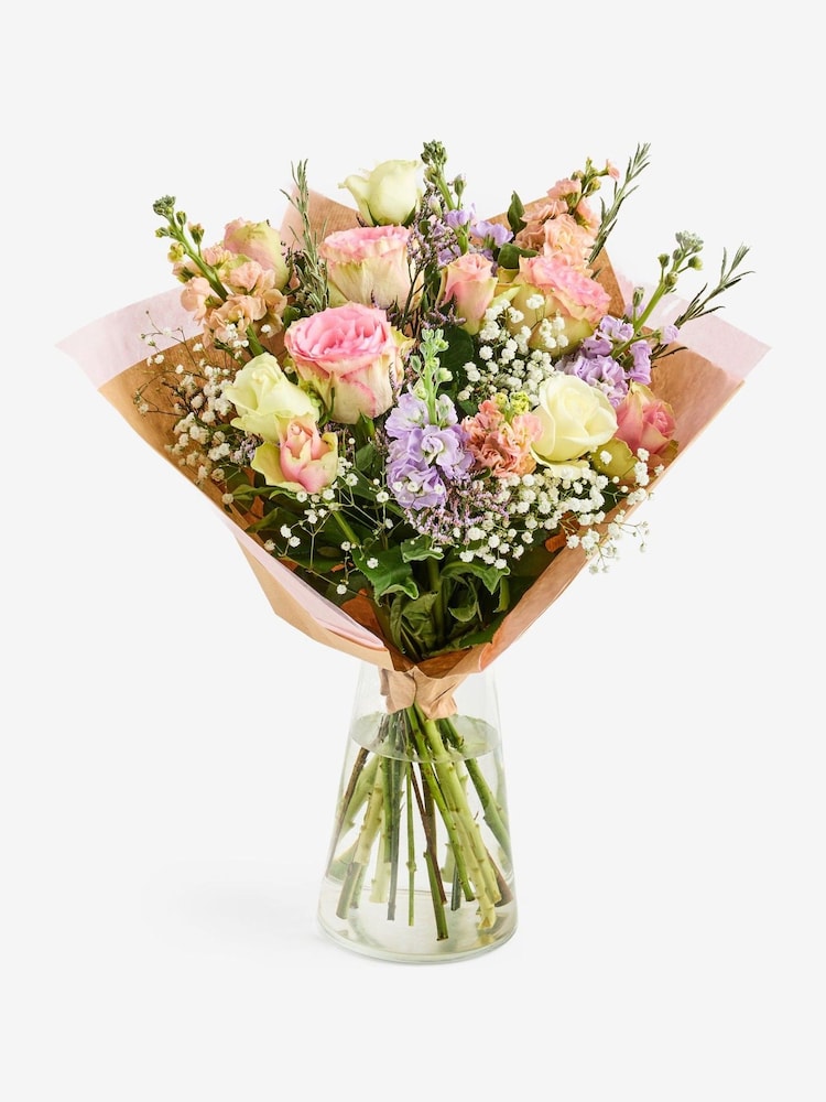 Pink/Purple Rose and Stock Fresh Flower Bouquet - Image 2 of 4