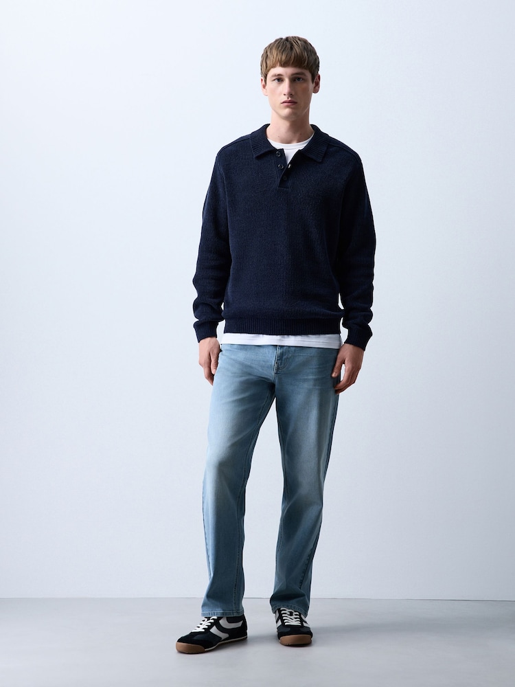 Light Blue Straight Fit Essential Stretch Jeans - Image 2 of 11