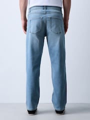 Light Blue Straight Fit Essential Stretch Jeans - Image 3 of 11