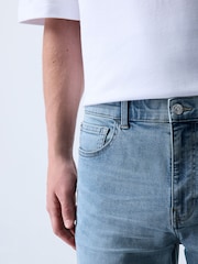 Light Blue Straight Fit Essential Stretch Jeans - Image 5 of 11