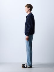 Light Blue Straight Fit Essential Stretch Jeans - Image 7 of 11