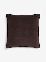 Chocolate Brown 45 x 45cm Soft Velour Cushion - Image 1 of 2