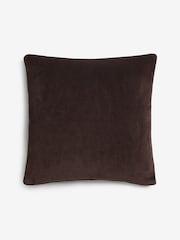 Chocolate Brown 45 x 45cm Soft Velour Cushion - Image 2 of 2