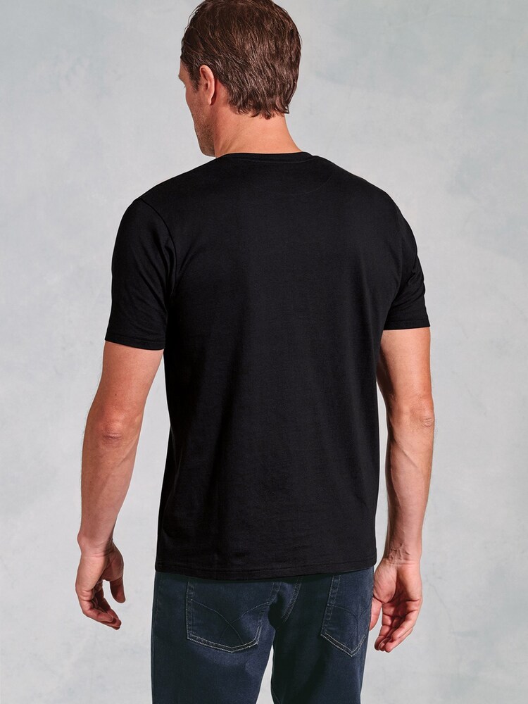 Brook Taverner Black Pure Cotton Jersey T-Shirt - Image 3 of 3 Brook Taverner Black Pure Cotton Jersey T-Shirt - Image 3 of 3
