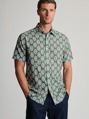 Brook Taverner Geometrisk Trykk Seersucker Kortermet Skjorte - Bilde 2 av 6