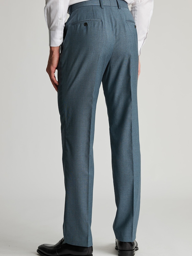 Brook Taverner Blue Italian Wool Suit Trousers - Image 2 of 2