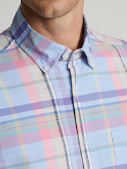 Sky Blå - Brook Taverner rutete, slub bomullsskjorte Kortermet - Bilde 2 av 6