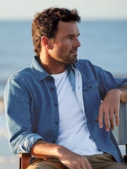 Sky Blå - Brook Taverner rutete, slub bomullsskjorte Kortermet - Bilde 3 av 6