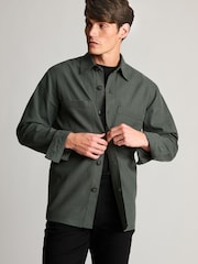 Brook Taverner Green Cotton Linen Overshirt - Image 1 of 6