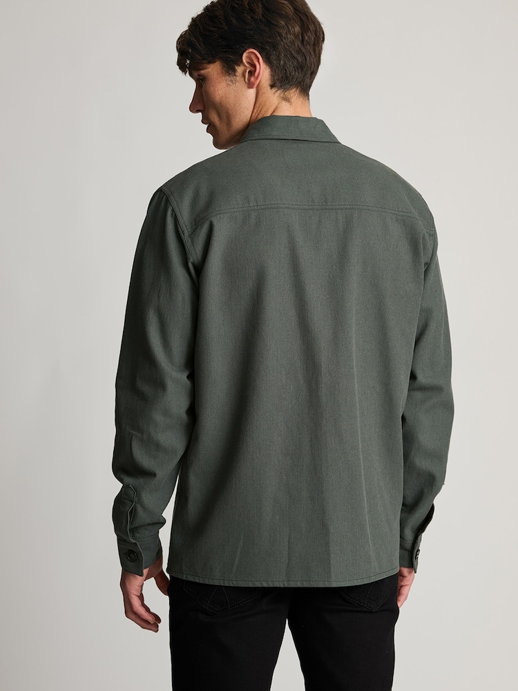 Brook Taverner Green Cotton Linen Overshirt - Image 2 of 6 Brook Taverner Green Cotton Linen Overshirt - Image 2 of 6