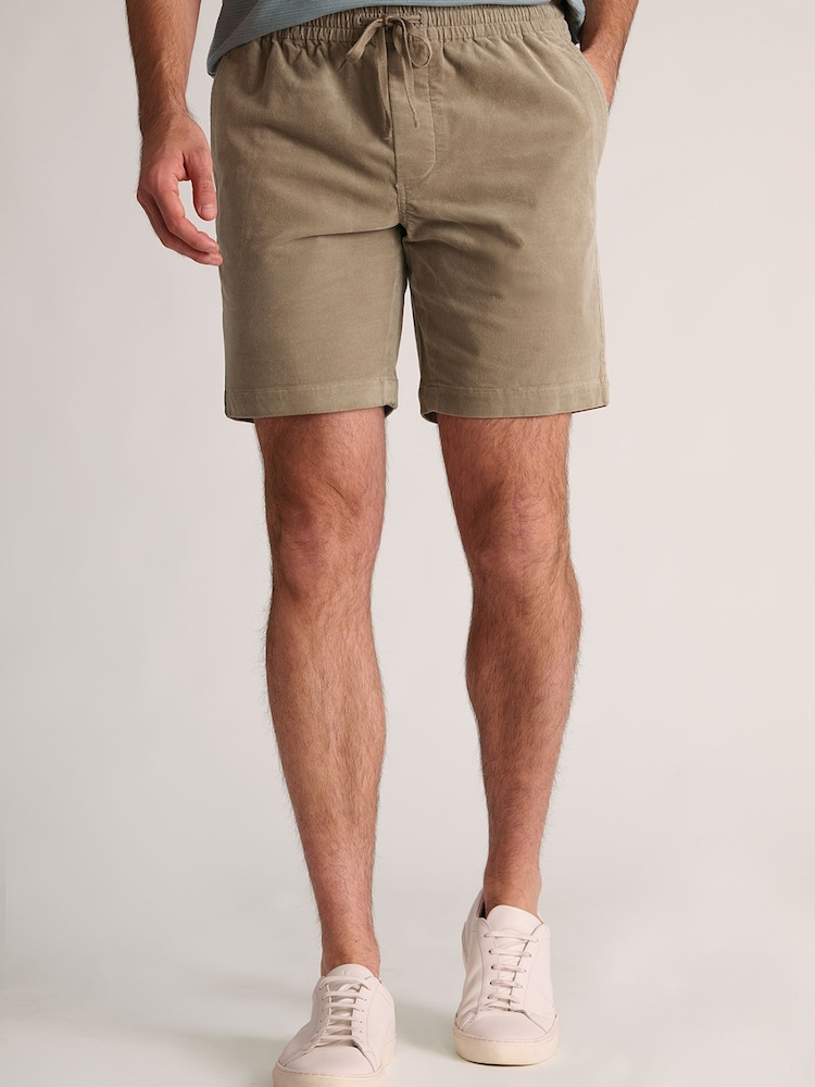 Brook Taverner Natural Corduroy Shorts - Image 1 of 4