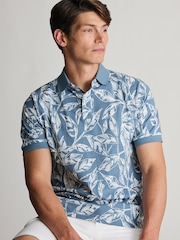 Plavo - Polo majica od pamučnog dresa Brook Taverner Palm Leaf - Slika 3 od 4