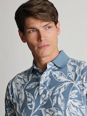 Plavo - Polo majica od pamučnog dresa Brook Taverner Palm Leaf - Slika 4 od 4