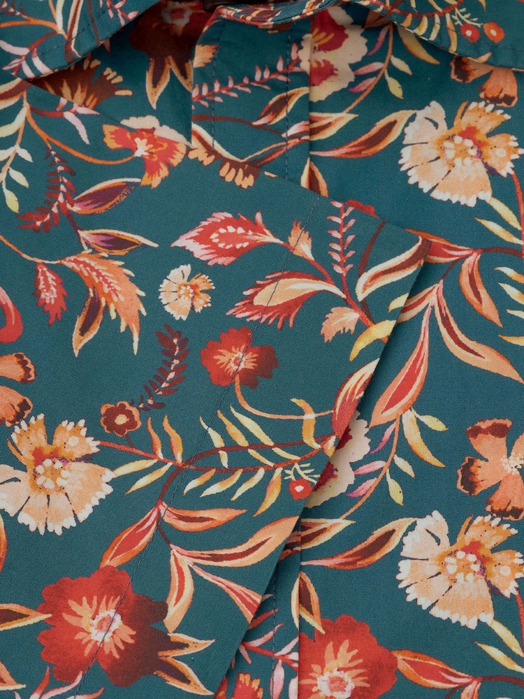 Brook Taverner Blue Tropical Print Short Sleeve Shirt - Image 5 of 5