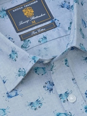 Brook Taverner Blue Print Short Sleeve Shirt - Image 4 of 5