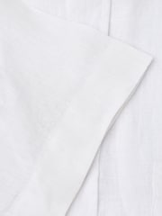 أبيض - Brook Taverner Pure Linen Short Sleeve Shirt - Image 6 of 6