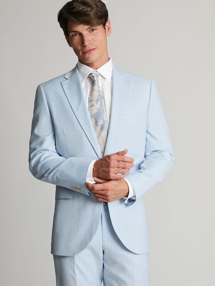 Brook Taverner Blue Textured Suit Jacket - Image 1 of 8